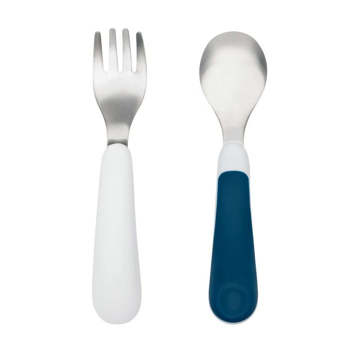 OXO navy toddler fork and spoon